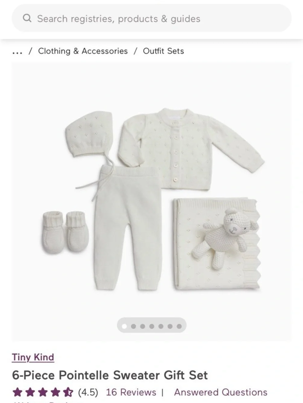 Loomsake 6-Piece Pointelle Sweater Gift Set 0-3 Months